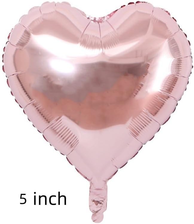 50 Pcs Rosegold Heart Shaped Balloon Foil Balloon 5 inch Heart Balloon for Valentinge's day Wedding Decoration (rosegold)