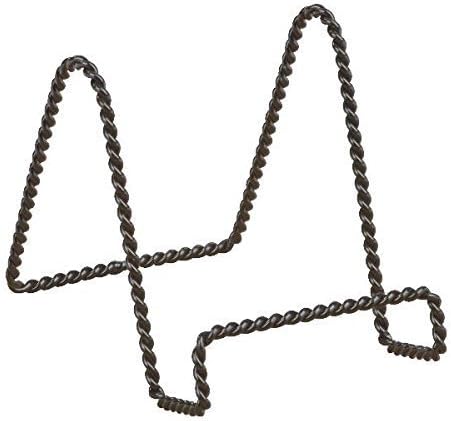 TRIPAR Decorative Twisted Wire Stand, Black Display (3 Inch Depth) Tabletop Easel Sleek & Modern Look - Perfect for Books, Plates, Photos & More