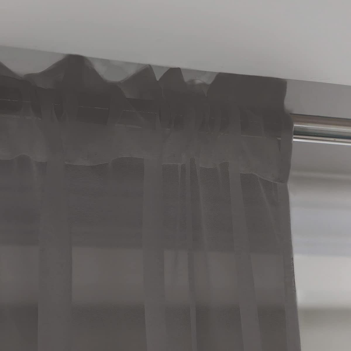 Window Dark Grey Sheer Curtains 60 Inches Width 145 Inches Long 2 Panels Sheer Curtain Clear Curtains Basic Rod Pocket Panel for Home Living Room Bedroom Kids Room Yard Patio Parlor Sliding