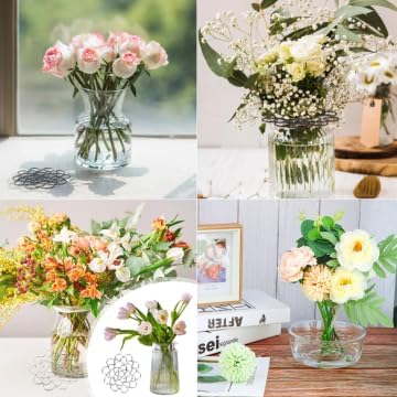 Stainless Steel Floral Grid Flower Arrangement Tool, 3pcs Reusable Floral Grid for Vase Stainless Steel Wire Flower Arranging Tool, Flower Grid Arranger for Arrangement Vase Plant Flower (Silver)