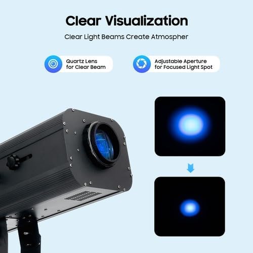 230W LED Stage Spotlight with Tripod, Professional Follow Light with 6 Colors & 3 Color Temperatures (5600K、6000K、3200K), Theater Lights DJ Lighting for Wedding Party, DJ Show, Theater (230, Watts)