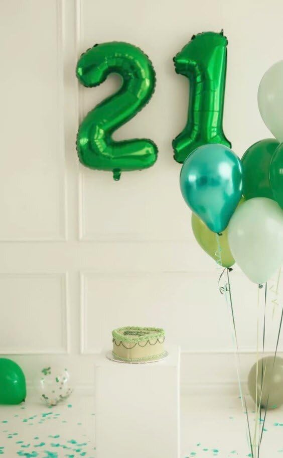 Green Helium Number Balloon 40 Inch, Giant Foil Green Number 0 Birthday Balloons, Large Numbers 10 20 30 40 50 60 70 80 90 100 2025, Party Celebration Supplies Decorations