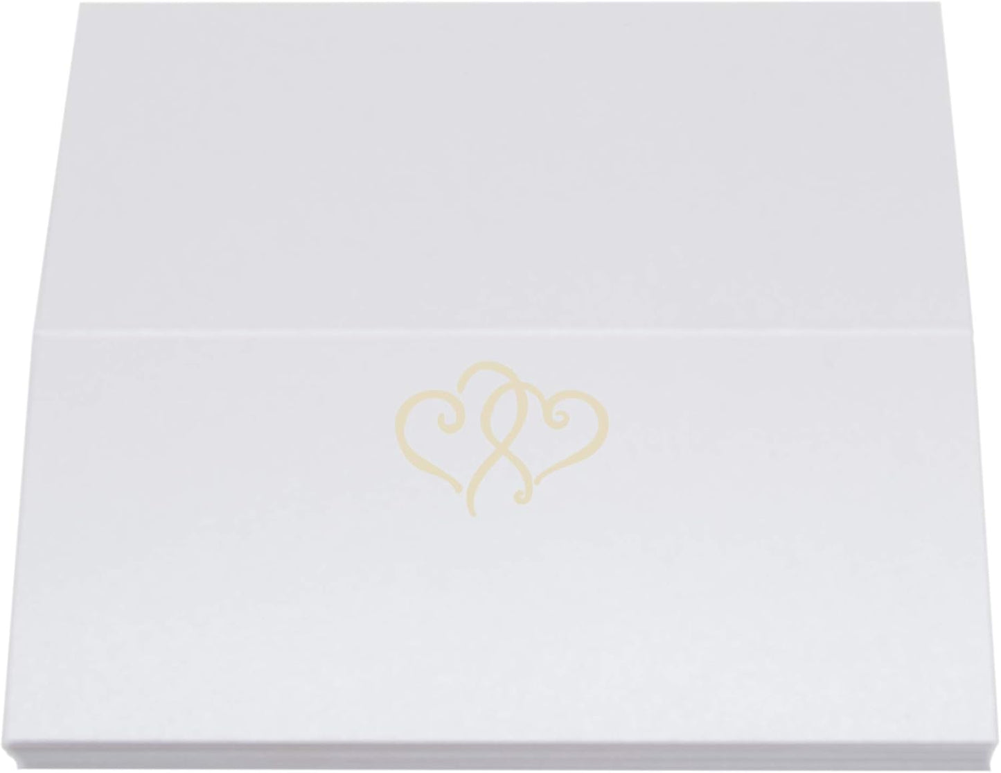 Linked Hearts Place Cards, Ivory (Choose Color), Set of 60, Pre-cut and Scored - Wedding, Party, Dinner, and Special Events - Made in the USA