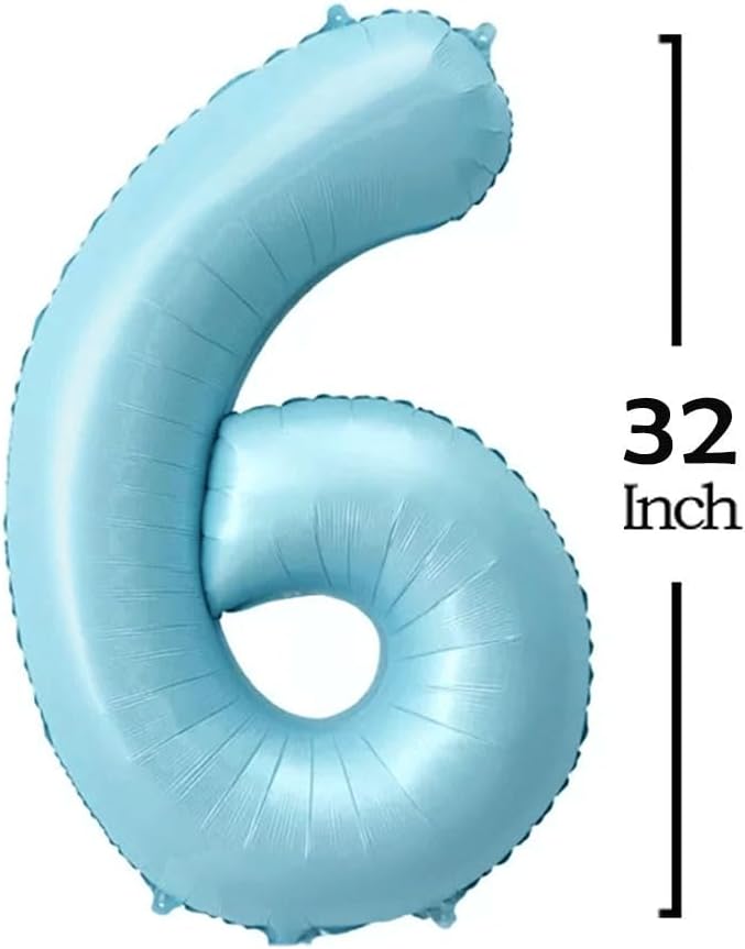 GOER 2026 Foil Number Balloons for 2026 New Year Eve Festival Party Supplies Graduation Decorations (Light Blue,32 Inch)