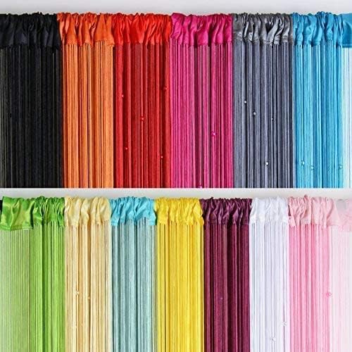 Beaded Doorway Curtain Door Beads Dense String Curtains Fringe Hippie Perfect for Wall Hanging Decor Room Divider Privacy Doors Window Closet Doorways Decorations (100x280cm,Yellow)