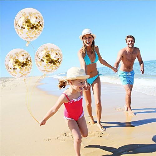 Gold Confetti Balloons 20 Pieces, 12 Inches Party Balloons With Golden Paper Confetti Dots For Party Decorations Wedding Decorations And Proposal (Gold)