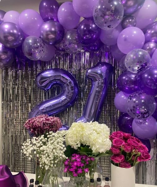 Jumbo Purple Number 6 Balloon 40 Inch, Boy Girl 6th Birthday Supplies, Foil Helium 6 16 26 46 60 66 76 86 96 Birthday Giant Balloon, Mylar Purple Number Balloons Anniversary Decorations