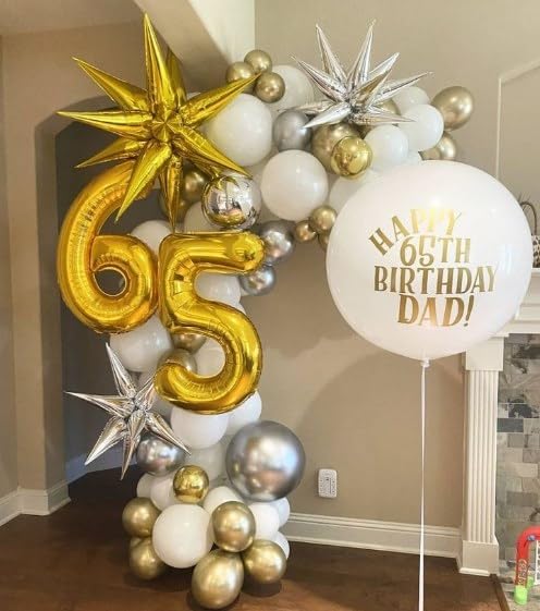 Gold 40 Inch Large Number 5 Birthday Balloon, Five 5th 15 25 35 50 55 Birthday Celebration Decorations, 2025 Foil 5 Mylar Helium Number 5 Balloons Girl Boy Anniversary Party Supplies