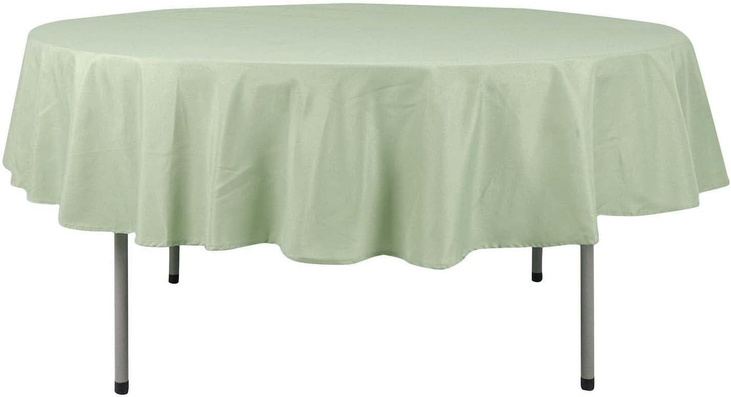 Efavormart Round Tablecloth, 90 Inch Stain & Wrinkle Resistant Washable Table Cloth, Decorative Polyester Fabric Table Cover for Banquet, Wedding, Dining- Sage Green