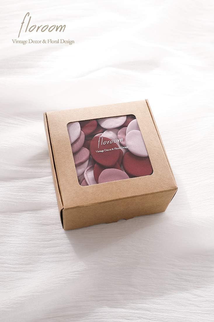 Floroom 300pcs Rose Petals Burgundy Maroon Mauve Faux Silk Flower Petals for Wedding Flower Girl Basket Aisle Scatter Table Centerpieces Party Confetti Bridal Shower Romantic Night Decoration