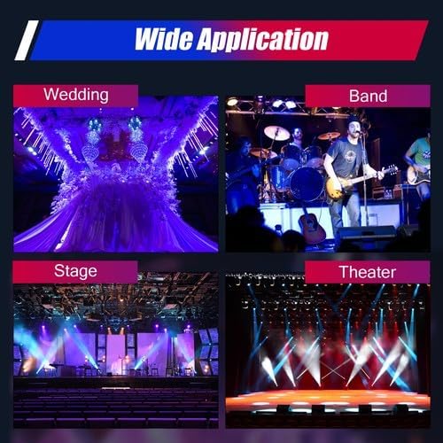 200W LED Stage Spotlight with Tripod, Manual Professional Follow Spot Light with 6 Colors, Portable Theater Lights DJ Lighting for Wedding Party, DJ Show, Theater, Ship in 2 Packages (200, Watts)