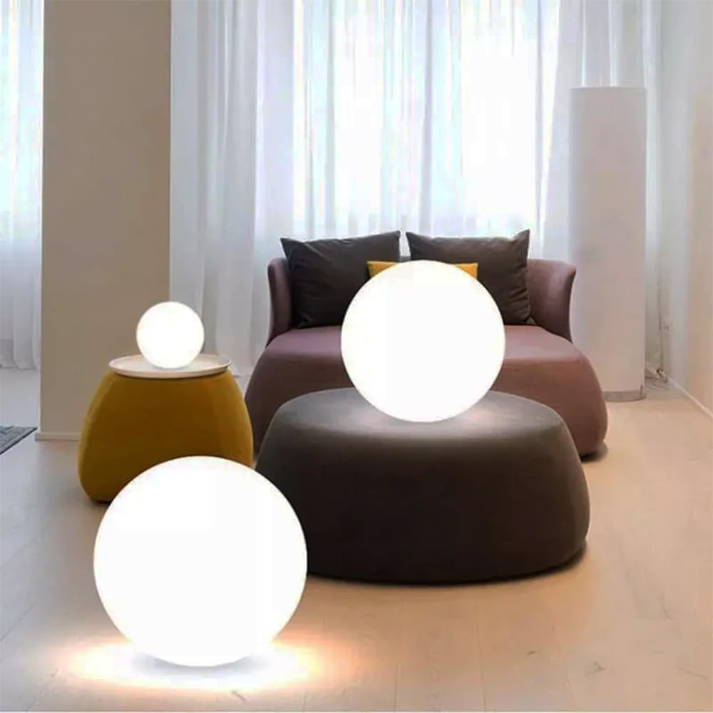 Globe Floor Lamp, 14-in Rechargeable LED Ball Light Globe Light w/Remote, Versatile Glowing Orb Mood Lamps Waterproof Outdoor Orb Lamp, Dimmable RGB Color Changing Light Up Ball for Home Garden Yard