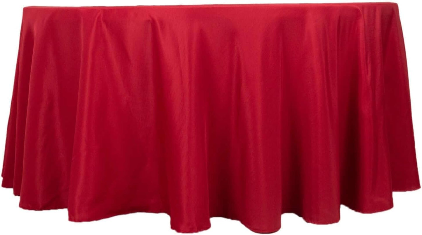 Efavormart Round Tablecloth, 120 Inch Stain & Wrinkle Resistant Washable Table Cloth, Decorative Polyester Fabric Table Cover for Banquet, Wedding, Dining - Wine