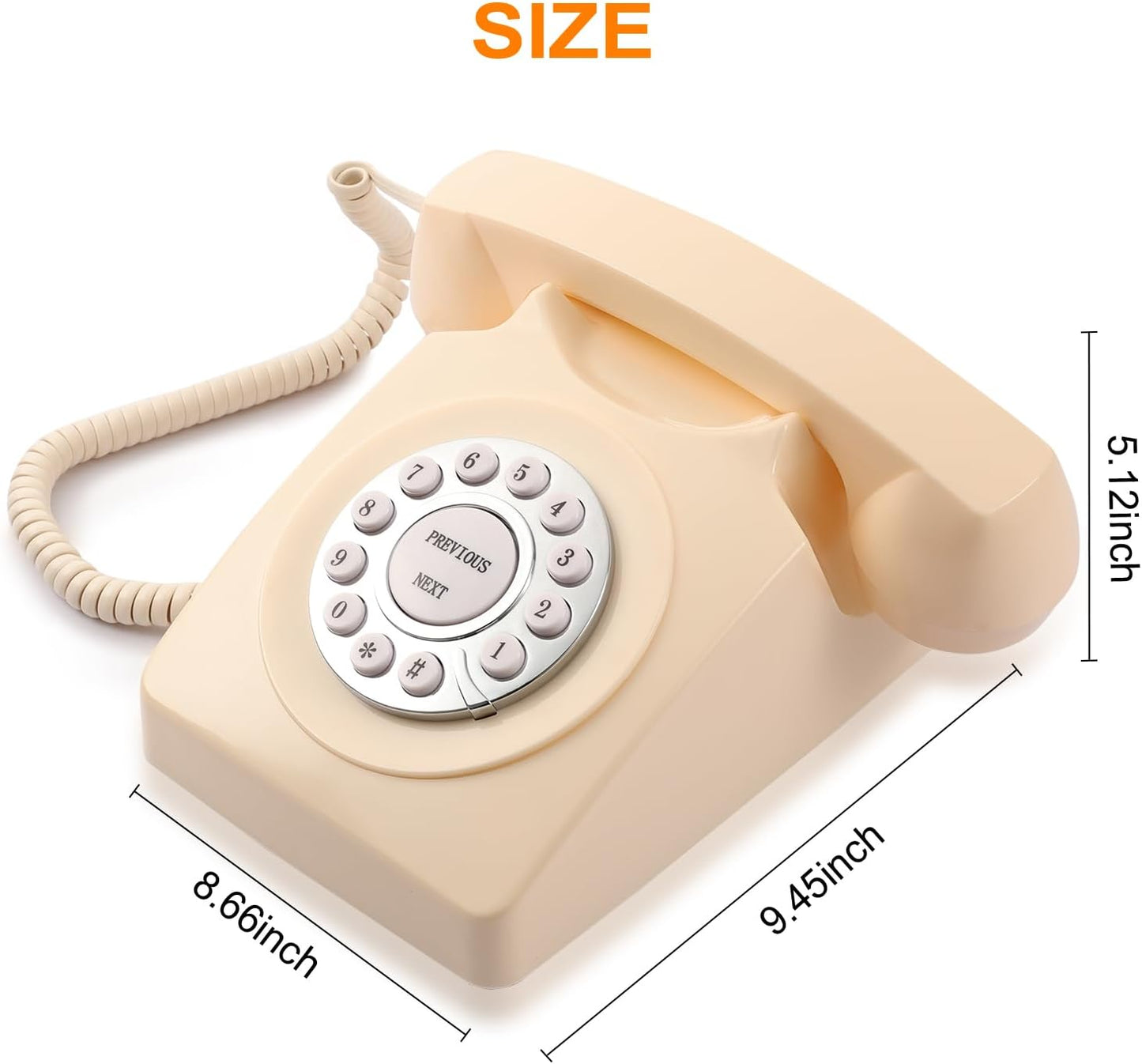 Guest Book Audio Wedding Phone,Record Voice Messages,Retro Guest Book for Wedding or Birthday Party Message Voicemail,Save The Blessings of Your Relatives and Friends(Beige)