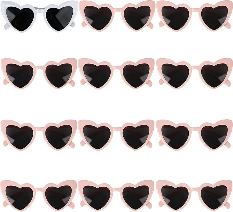 8 Pairs Bachelorette Party Heart Shaped Sunglasses Party Decorations Bridesmaid Proposal Gifts for Women