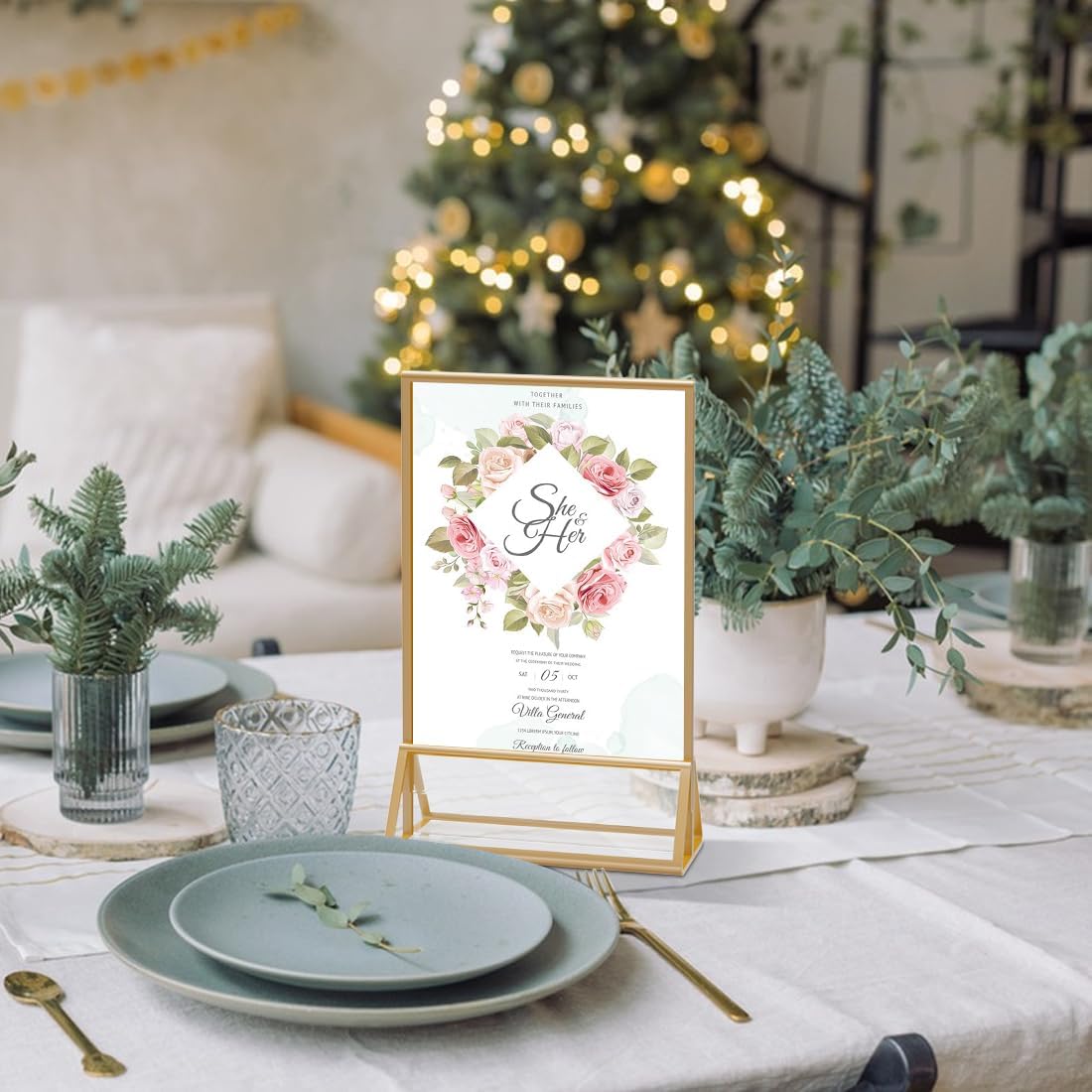 Acrylic Sign Holder 4 x 6 Double Sided Acrylic Frames Display Stand Clear Table Flyer Holder,Plastic Paper Holder for Home Office Shop