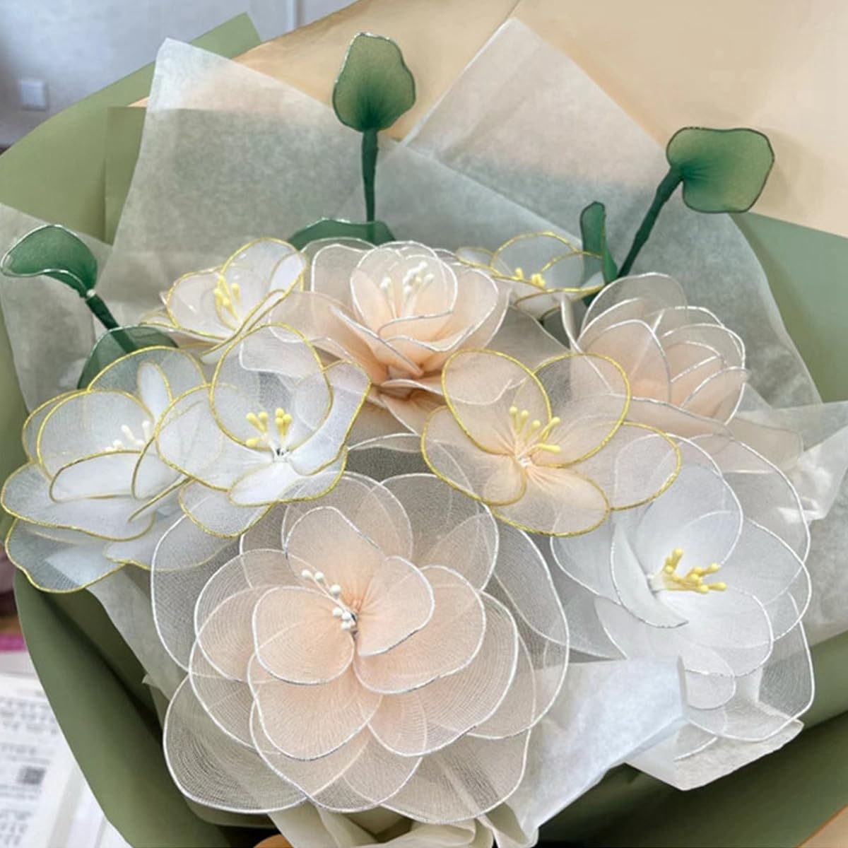 76Yards 22Gauge Green Metal Floral Wire Flexible Paddle Florist Garden Wire for Flower Arrangement,Crafts,Christmas Wreaths Tree,Garland.