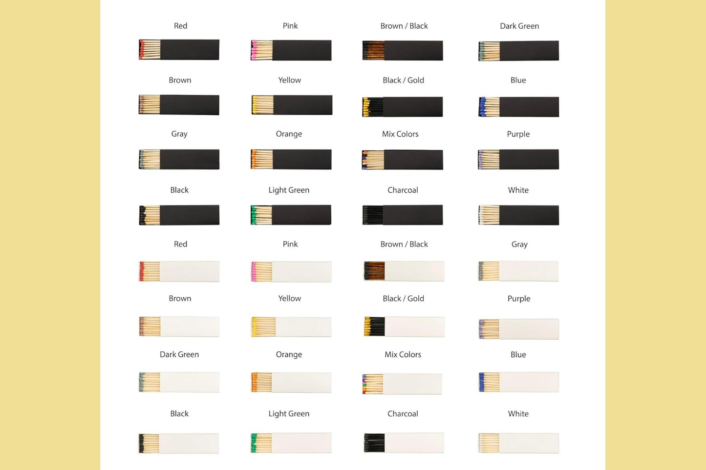 Custom Matchboxes - Set of 10 - Personalized - 2" Inch Long - Colorful Matchsticks - Weddings – Wedding Favor - Matchboxes, Custom Matchbox (2" Matchsticks, Wedding Design #4)