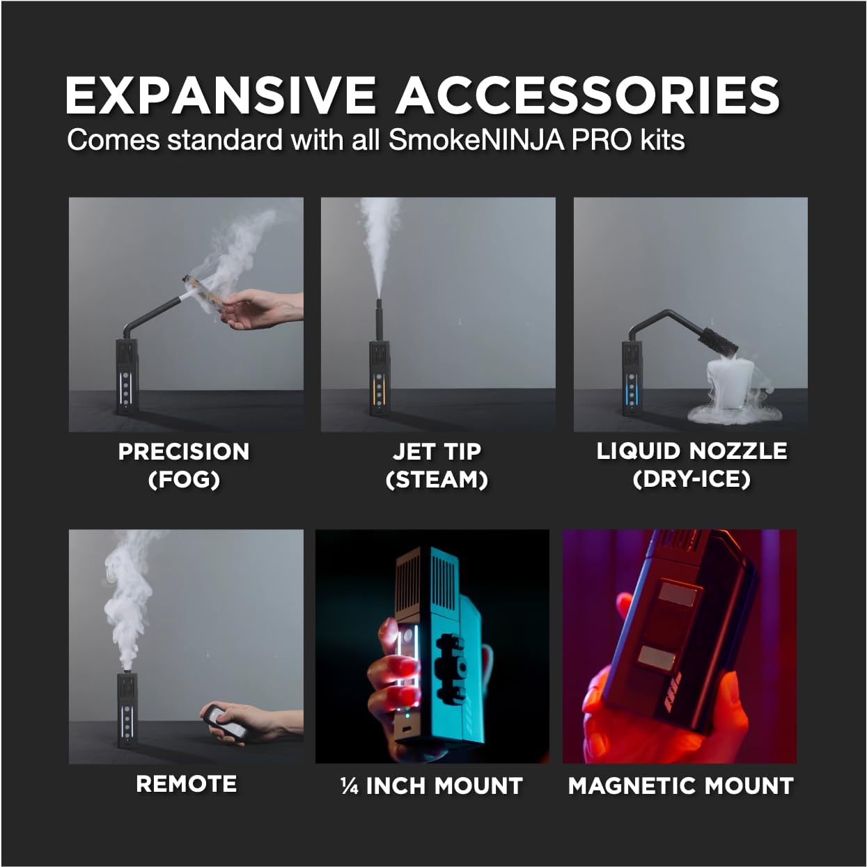 PMI SmokeNINJA PRO HAZER KIT - Portable Fog Machine with Bluetooth, 3rd Gen Haze Nozzle for Cinematic & Studio Use - Perfect for Cinematography, Photography, and Events (PRO HAZER KIT)