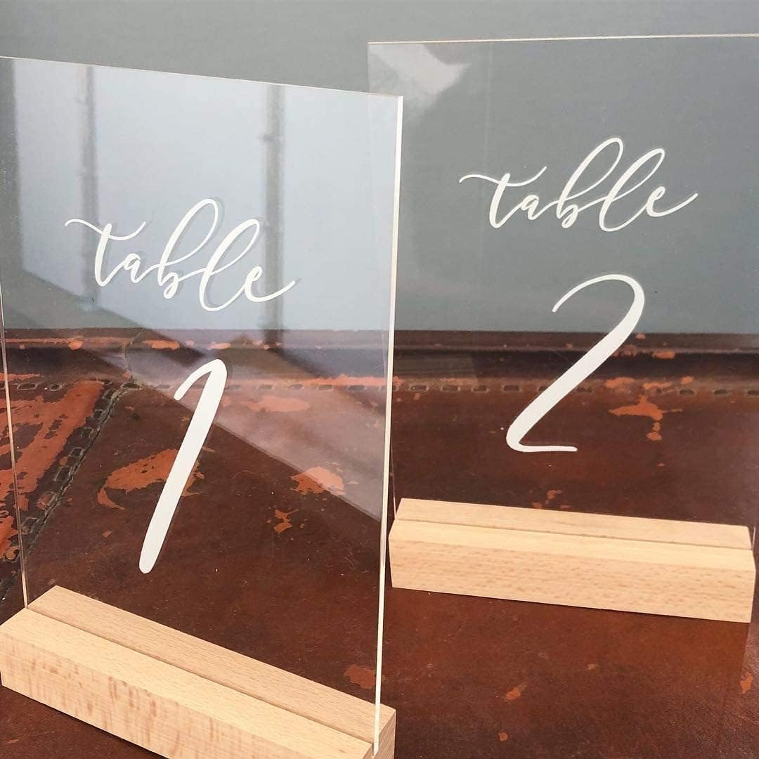 20 Pack Clear Acrylic Blank Signs for Table Numbers, 5x7 Inch Clear Acrylic Blank Sheet Sign 1/8 inch Thick, Use for DIY Wedding Table Signs Display Party Events