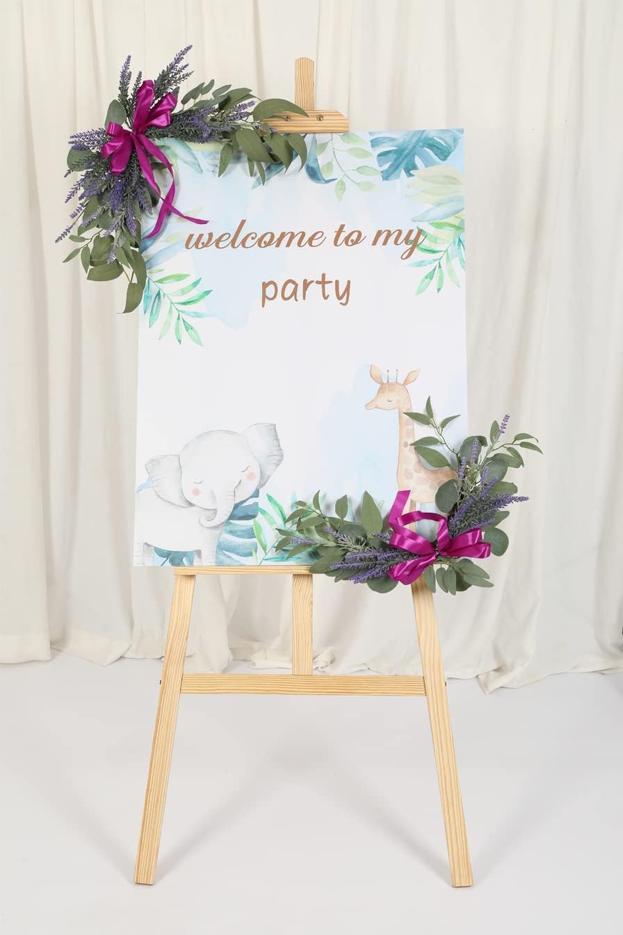 H&W 2pcs Artificial Wedding Arch Flowers for Wedding Sign, Floral Swag Dusty Decor for Reception Ceremony Backdrop Sweetheart Table (Lavender)