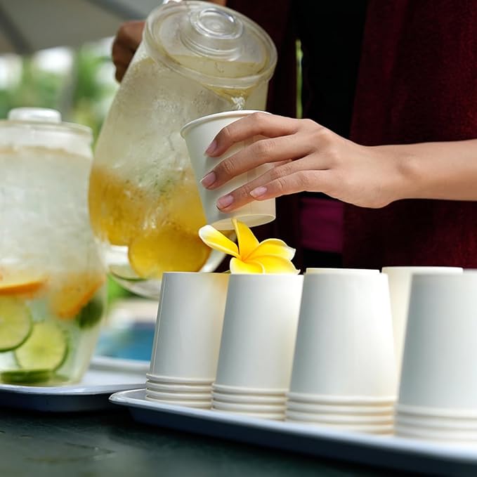8 oz Paper Cups, 300 Pack 8oz Disposable Paper Coffee Cups, Coffee Cups 8 oz for Cold and Hot Drinks, White Paper Drinking Cups for Parties, Picnic, Cafes, Bistros and Events