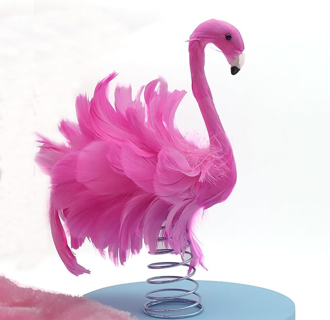 Flamingo Christmas Tree Topper Artificial Feather Flamingo Pink Fluffy Feathers Birds for Christmas Garden Home Holiday Party Ornament