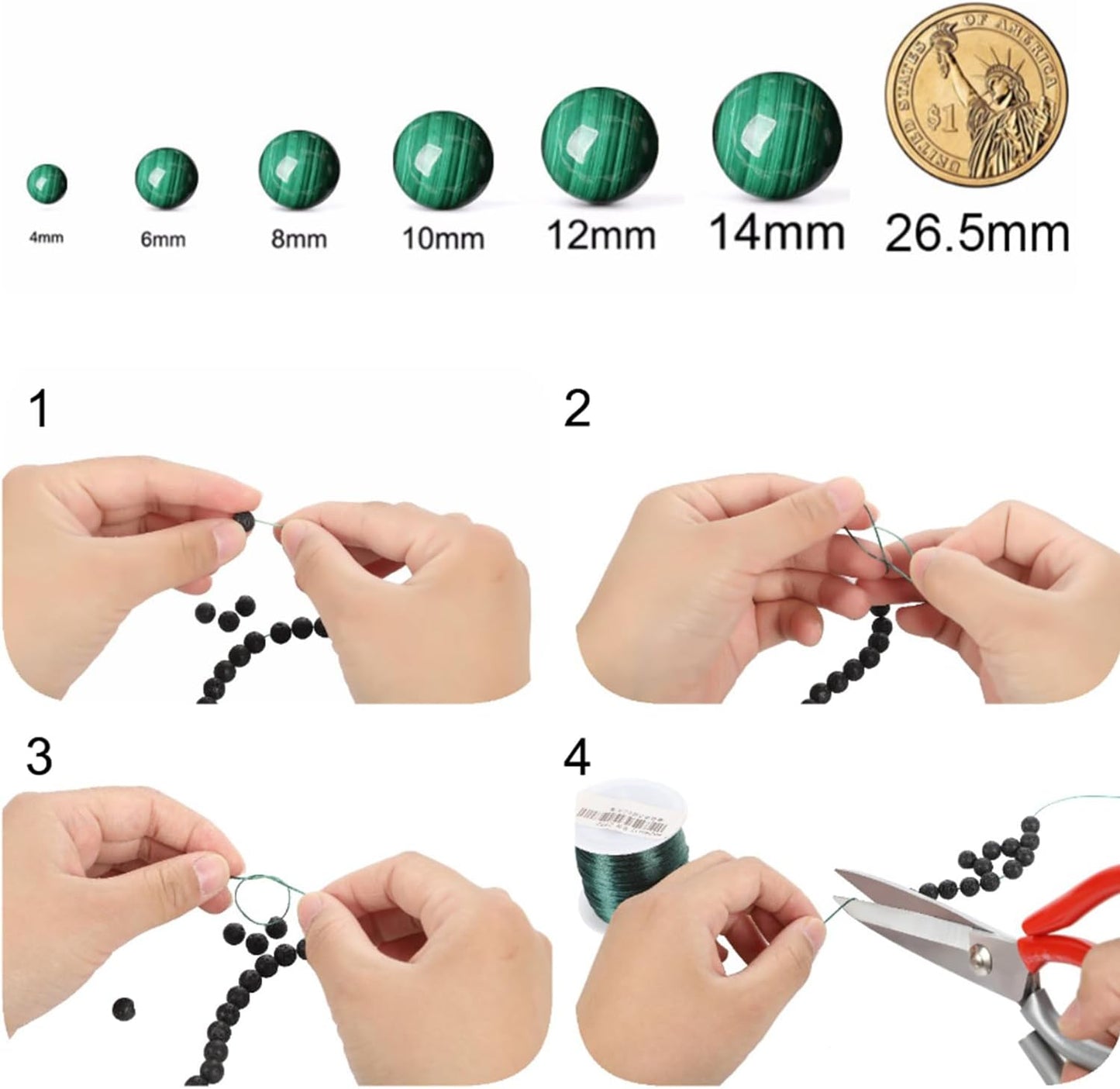 Snowflake Stone Beads for Jewelry Making DIY Craft Gemstone Beads Kit (4mm, 88pcs) Smooth Healing Crystal Beads for Bracelets, Necklaces, Home Decor