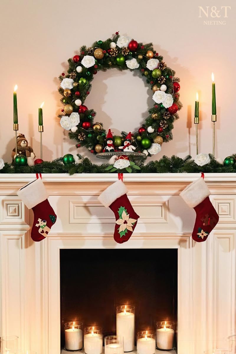 N&T NIETING Artificial Flowers Glowing White Flowers Foam 50pcs Glitter Roses Real Looking Fake Roses with Stem for DIY Wedding Bouquets Centerpieces Bridal Shower Party Home Decorations