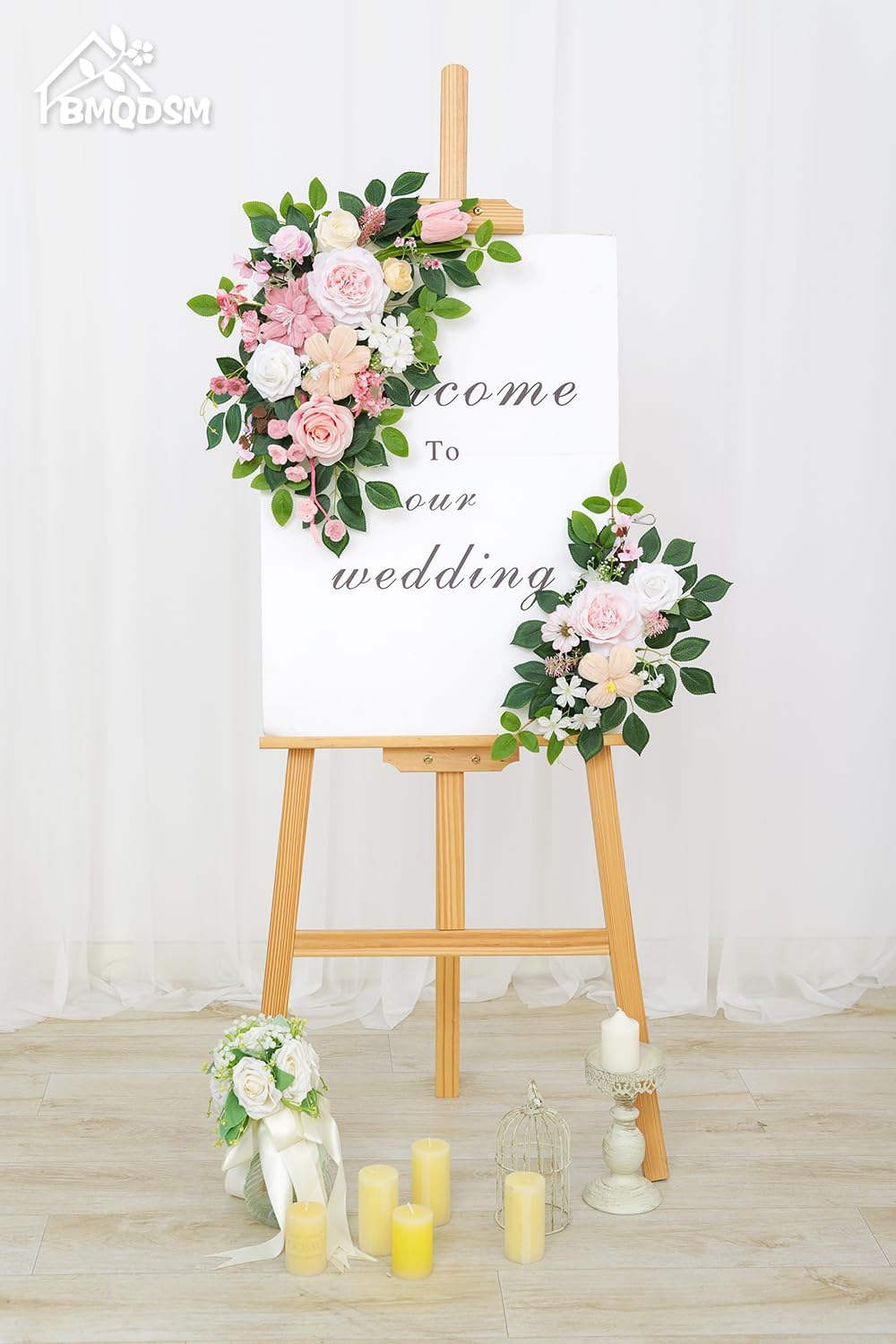 Pack of 2 Faux Flowers,Wedding Arch Flowers,Wisteria Hanging Flowers,Flower Garland Be Suited to Aisle Decorations for Wedding Ceremony(New Pink)