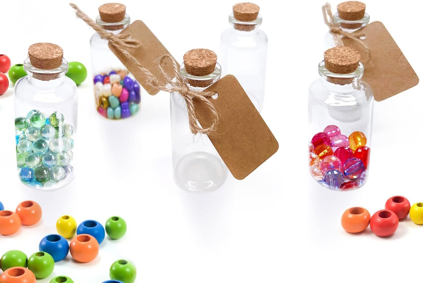 160 Pack 20 ML Glass Bottles with Cork Stoppers Mini Small Glass Bottles, for Wedding Favors, Crafts Home Decorations