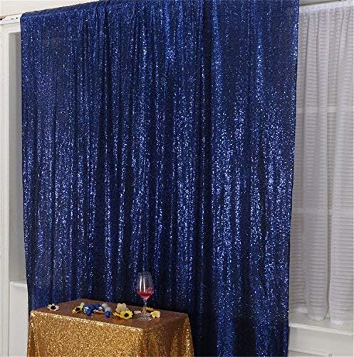 Eternal Beauty Navy Blue Sequin Backdrop, 7x7 Ft Glitter Background Curtains for Shimmer Photography Party Wedding Birthday Independence Day Back Drop Decor
