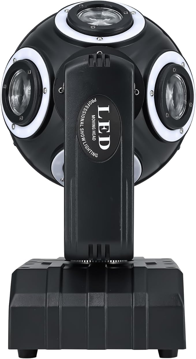 Moving Head Light 8 LED RGBW Beam DJ Light with DMX512 Sound Activated 360°Rotation Stage Lighting for DJ Party Bar Disco Show Club Wedding Stage