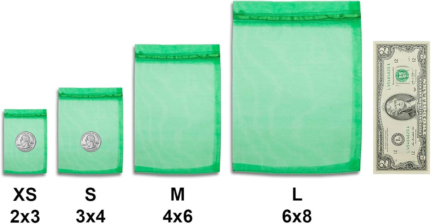 TheDisplayGuys 48-Pack 4x6 Light Green Sheer Organza Gift Bags with Drawstring, Jewelry Candy Treat Wedding Party Favors Mesh Pouch