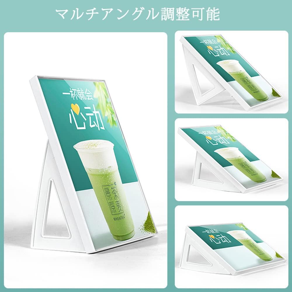 ABS Plastic Sign Holder,Menu Displays L Shape Sign Stand Vertical/Horizontal Use (Black A5 148×210mm/5.83×8.27inches)