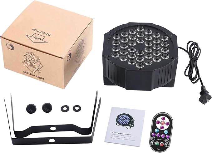 U`King Black Lights UV 36 LED Blacklight Glow in The Dark Black Light DMX Sound Activated Portable Stage Lights for Parties Birthday Wedding DJ Stage (8 Packs)