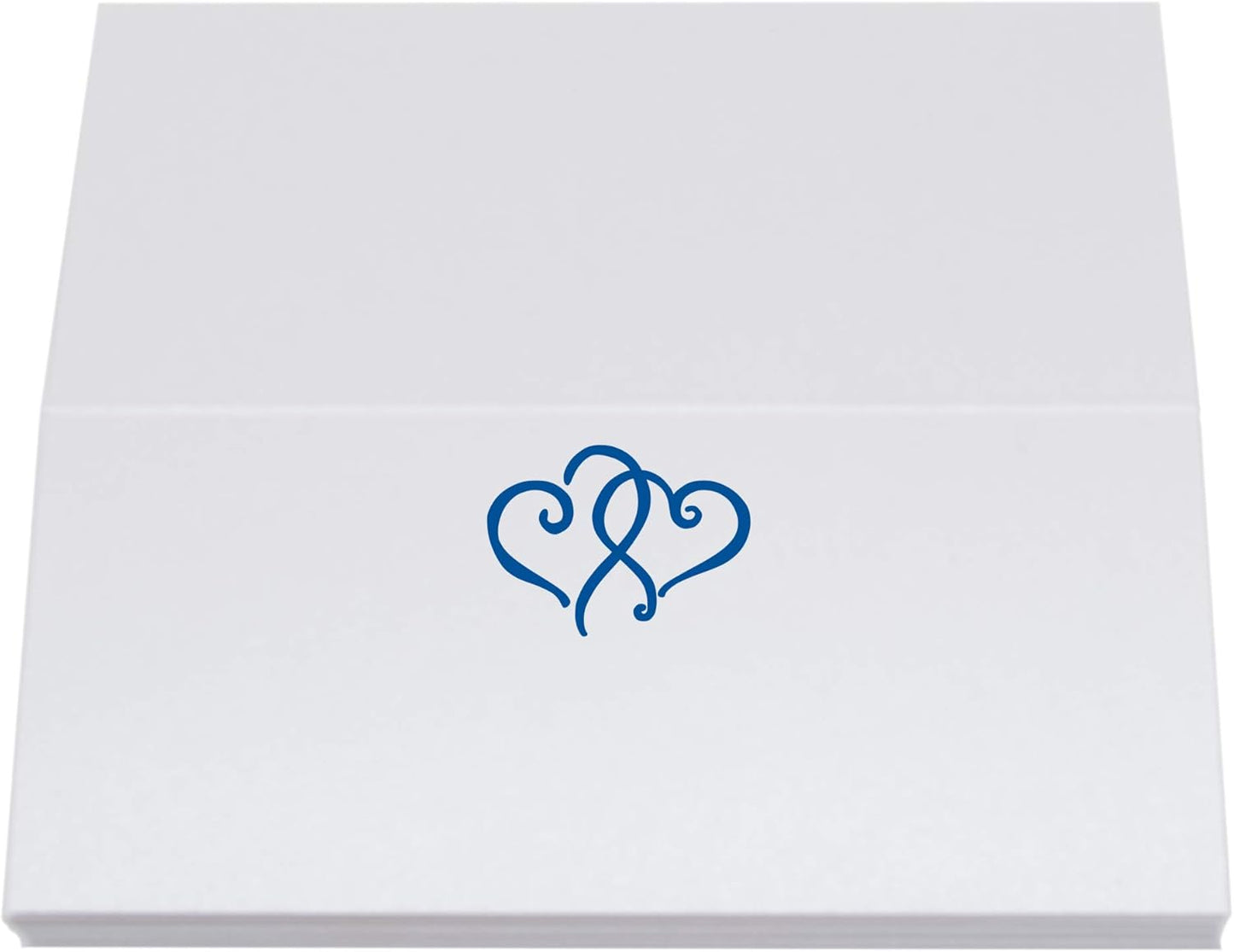 Linked Hearts Place Cards, Royal Blue (Choose Color), Set of 25, Pre-cut and Scored - Wedding, Party, Dinner, and Special Events - Made in the USA