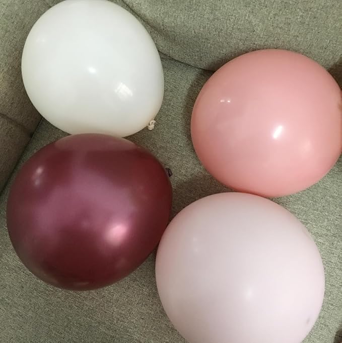 Burgundy Pink Birthday Decorations for Women with Happy Party Decor Balloons Banner Sage Tissue Pom Poms Gold floral Cake Topper and Hanging Swirls(Green Pink)