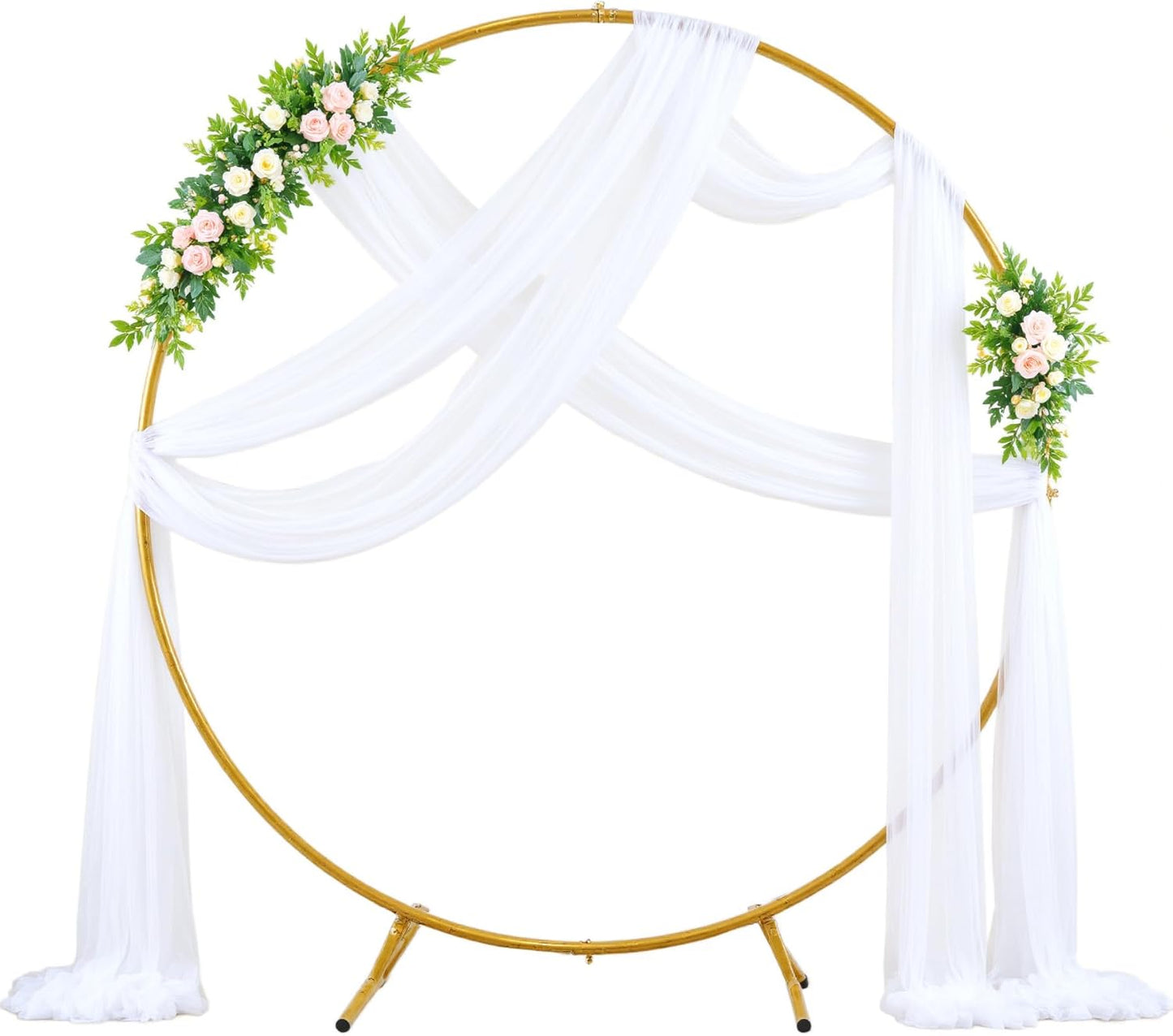 Wedding Arch Draping Fabric Backdrop 1 Panel 30" x 19Ft White Arch Drapes Curtains for Wedding Reception Sheer Tulle Backdrop Curtain for Ceremony Birthday Party Arbor Ceiling Decorations