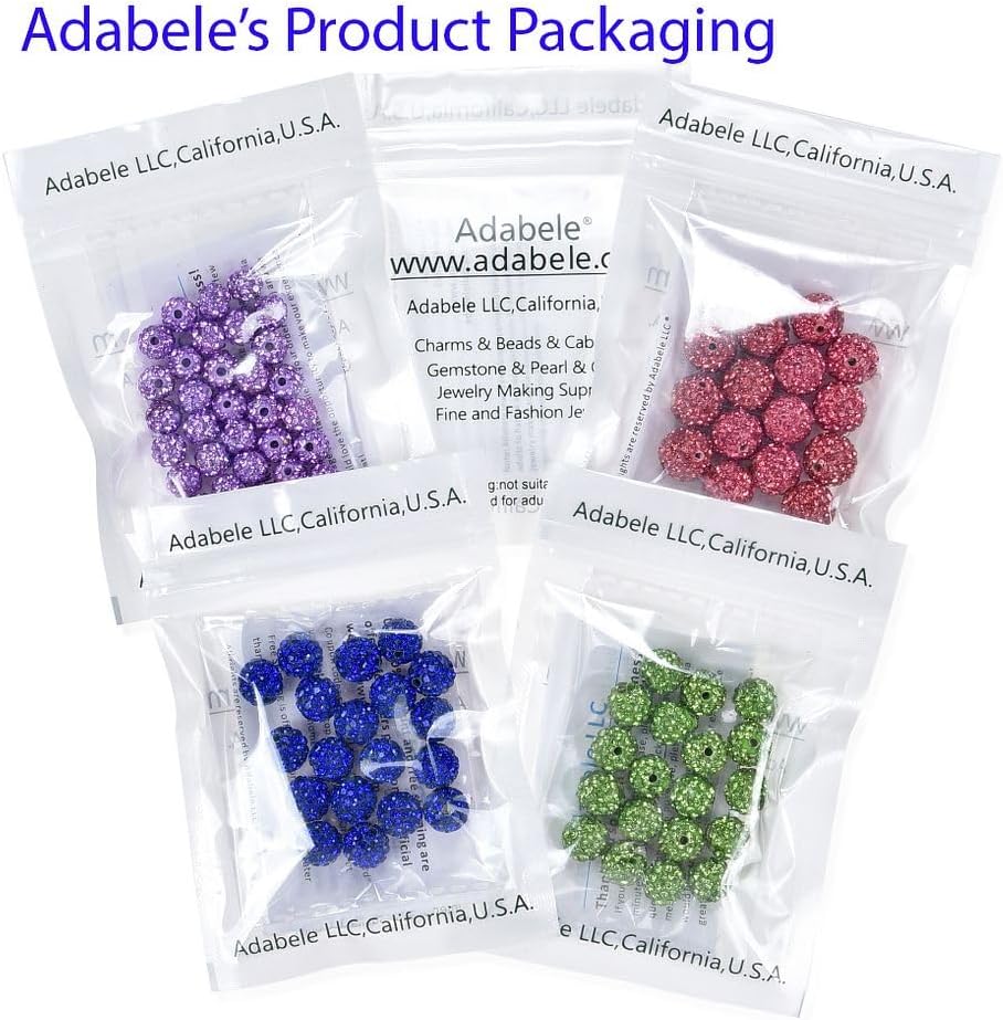 100pcs Adabele Grade A Suncatcher Crystal Rhinestone Pave Loose Beads 10mm Sapphire Blue Polymer Clay Disco Ball Spacers Compatible with Shamballa All Craft Jewelry Making DB10-13
