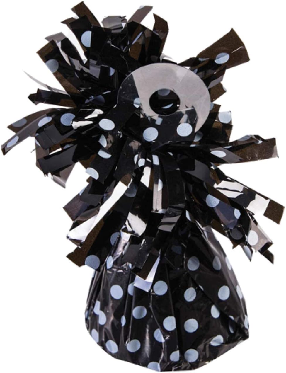 PMU Polka Dot Kisses Balloon Weights - Decorative Balloon Weight for Christmas, Thanksgiving, Birthday, Party Favors, Wedding & Baby Shower - 6oz. Black With White, Pkg/1