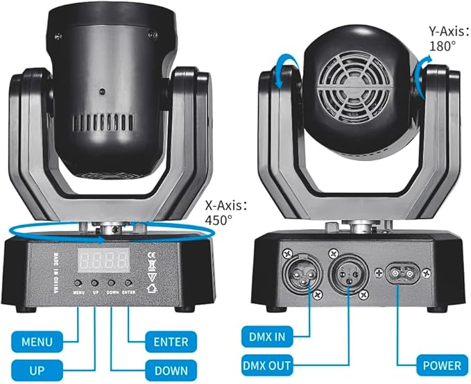 Mini Moving Head Light, 30W Compact Led DJ Stage Lights Moving Head Beam with Halo Effects, Remote/ DMX512/ Sound Control for Wedding DJ Party Disco Club Small Venues