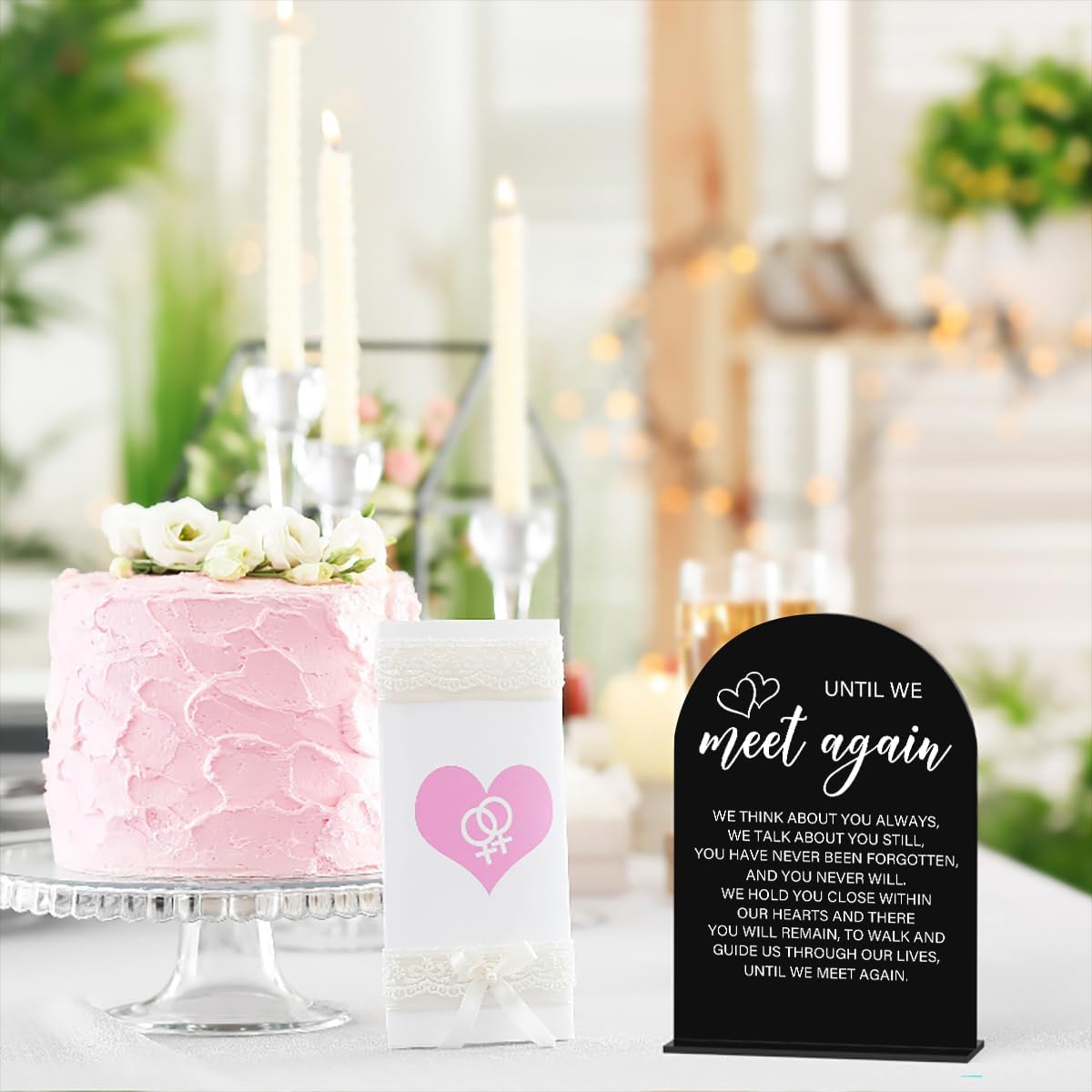 Acrylic Wedding Sign Wedding Signs for Ceremony Until We Meet Again Sign for Wedding Modern Calligraphy Arch Acrylic Table Top Sign for Wedding Reception and Event Party Table(black)