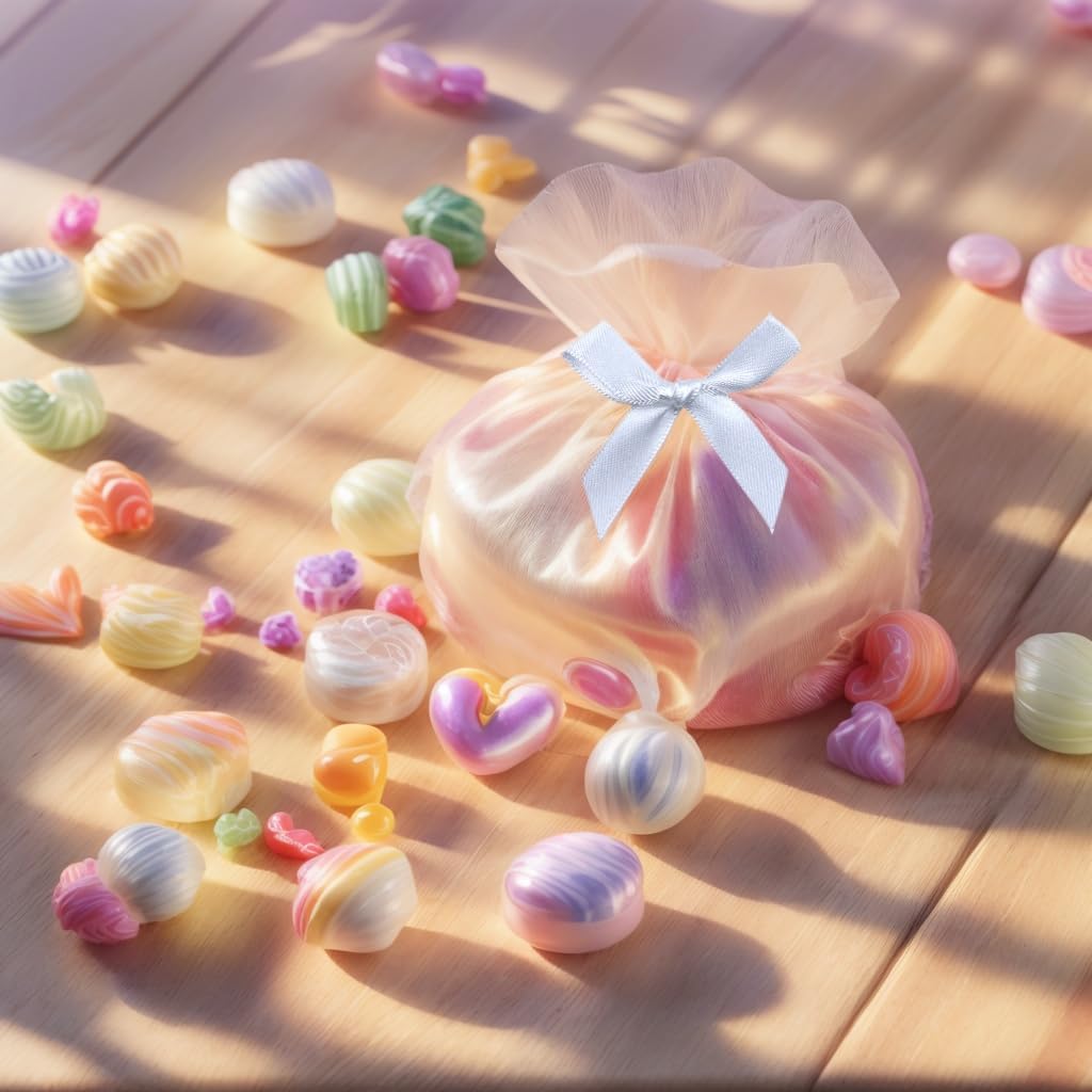 60pcs 1.7" White Mini Ribbon Bows Decor – Small DIY Satin Bows for Crafts, Little Bows for Gift Wrapping, Tiny Bow Stickers for Note Card Bow Baby Shower Cake and Candle Decorations