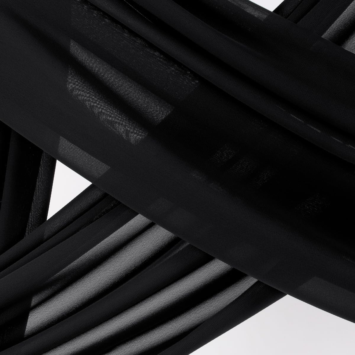 Socomi Wedding Arch Draping Fabric 1 Panel 29" x 18Ft Black Sheer Curtain Drapes 6 Yards for Wedding Ceremony Birthday Party Decoration