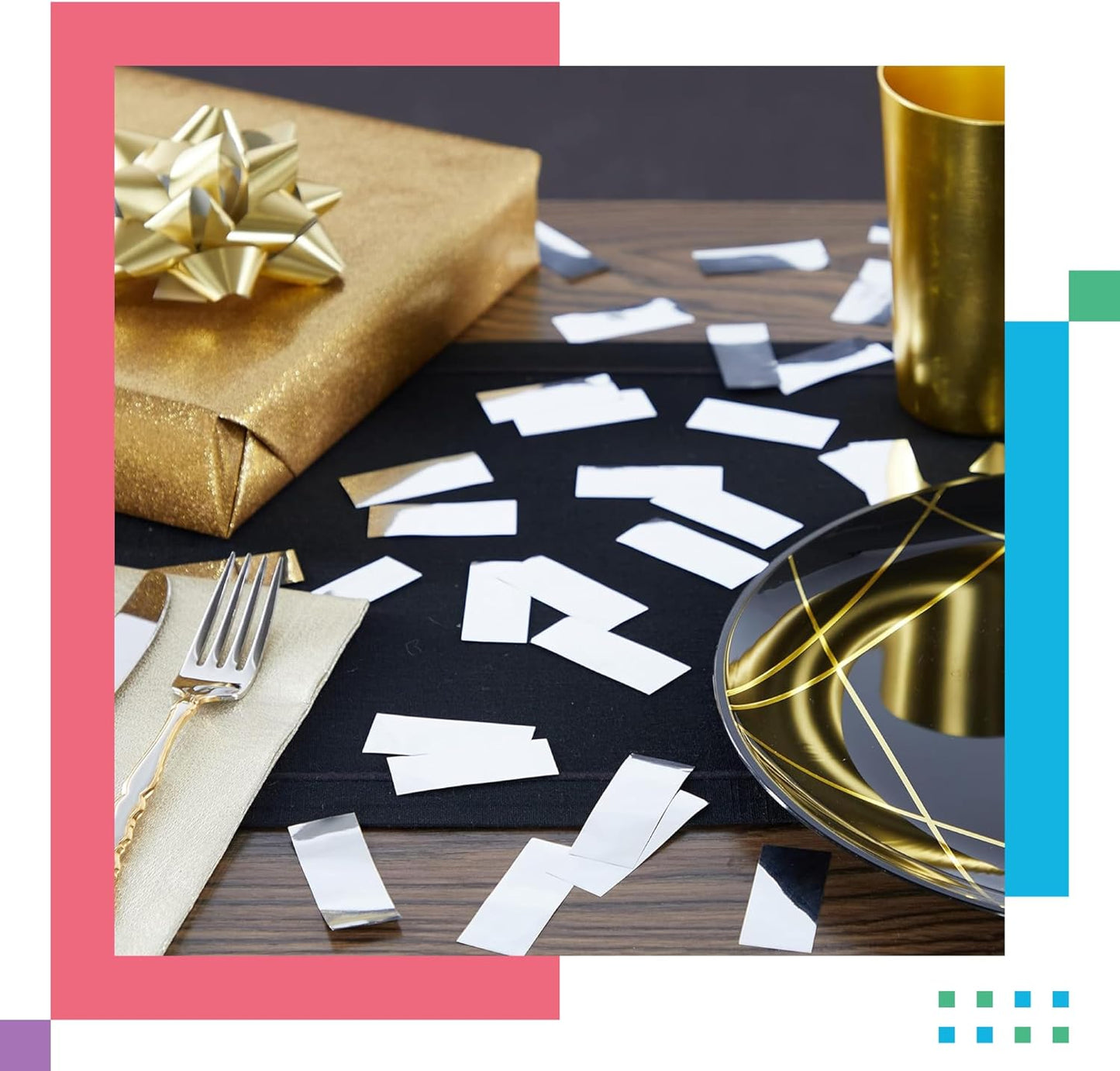 Shiny Metallic Confetti Rectangles, Orange Color – Ultimate Confetti Fluttering Foil Paper for Confeti Cannon and Launcher Use, Table Decorations, and More (20 Handfuls per Bag, 1 lb)