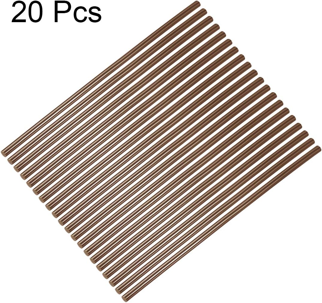 uxcell 20pcs Hot Glue Sticks for Glue Gun 7mm/0.28-inch x 10-inch Mini Hot Melt Adhesive Glue Stick Brown