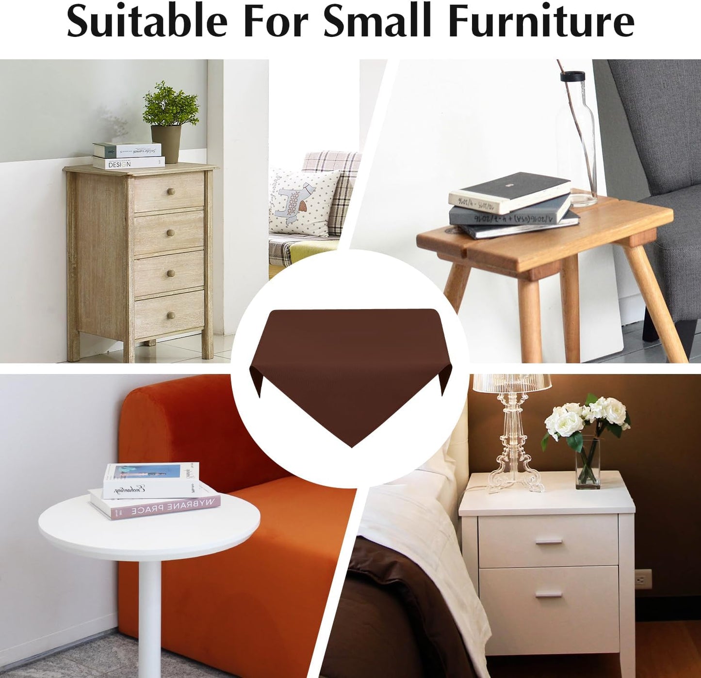 2 Pack Small Square Table Cloth 24X24 Inch Chocolate Washable Fabric Tablecloth Polyester Solid Tables Cover for Night Stand End Table Side Table Outdoor Indoor