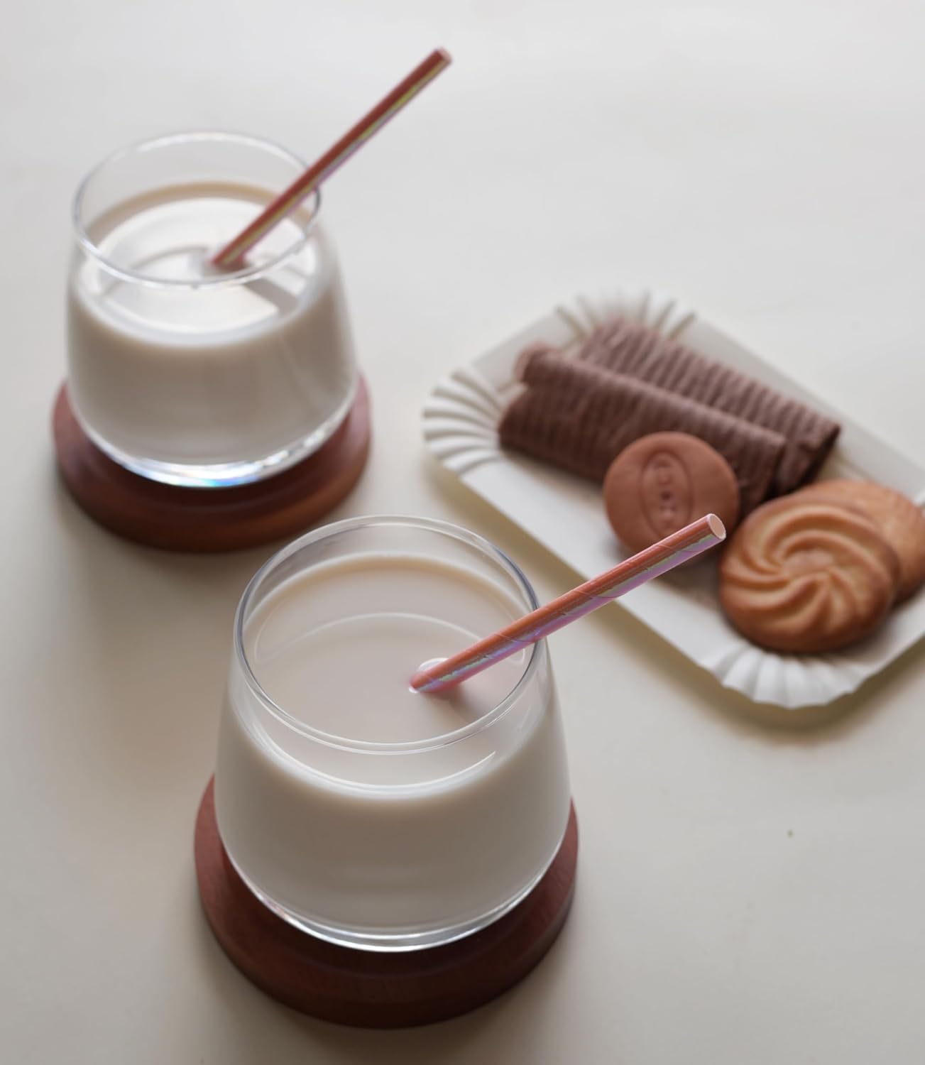 Short Paper Cocktail Straws Disposable, Iridescent Pink - 5.75 Inch Sip Stirrers, Drinking Straw for Wedding, Birthday Party,Bar, Restaurants