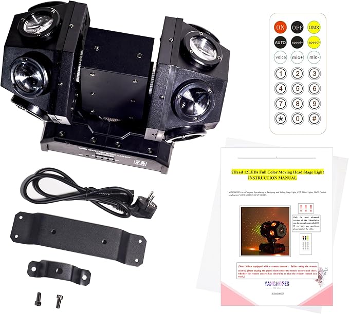 Remote Control Moving Head DJ Light 12LEDs Rotating Stage Beam Lights Uplighting Pinspot Lights for DJ KTV Disco Party Wedding Concert Festival